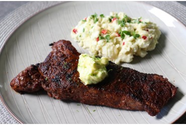 Grilled Chili Steak with Garlic-Lime Butter